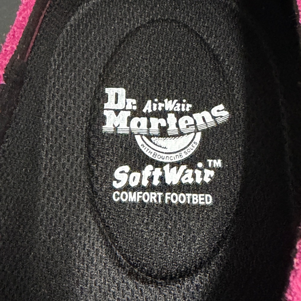 Dr. Martens Zebzag Magenta Suede Platform Mule Clogs - Picture 5 of 12